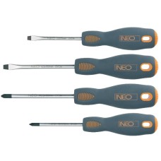 Набір викруток 5,0x75 мм, 6,0x100 мм, H1x75 мм, PH2x100 мм Neo Tools 04-204 Набір викруток 5,0x75 мм, 6,0x100 мм, H1x75 мм, PH2x100 мм Neo Tools 04-204