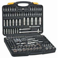 Набір змінних головок з 3 тріскачками 150 шт Topex 38D687 Набір змінних головок з 3 тріскачками 150 шт Topex 38D687